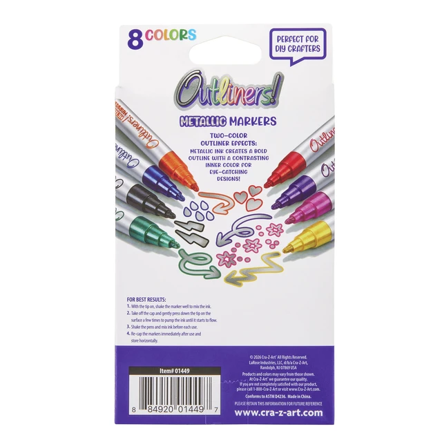 Alt view image 4 of 6 - Cra-Z-Art 8ct Outliner Metallic Markers