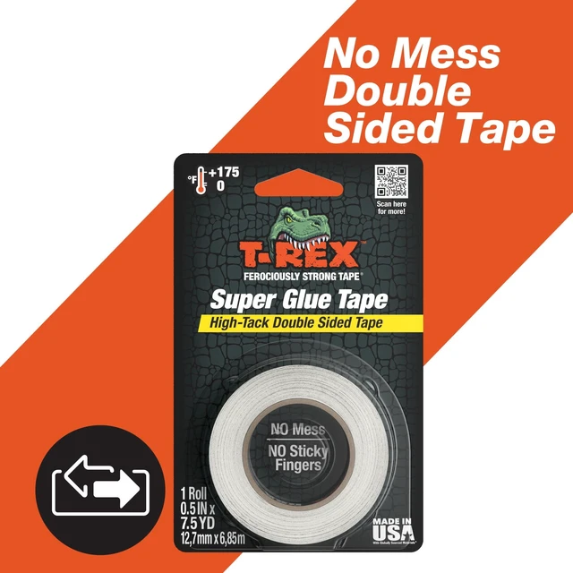 Main image of T-Rex Super Glue Tape, 0.5in x 7.5yd, Clear
