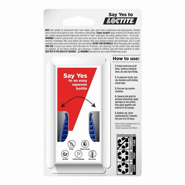 Alt view image 2 of 6 - Loctite Super Glue Gel Control, 2 Pack, 0.14 fl oz Bottles, Clear