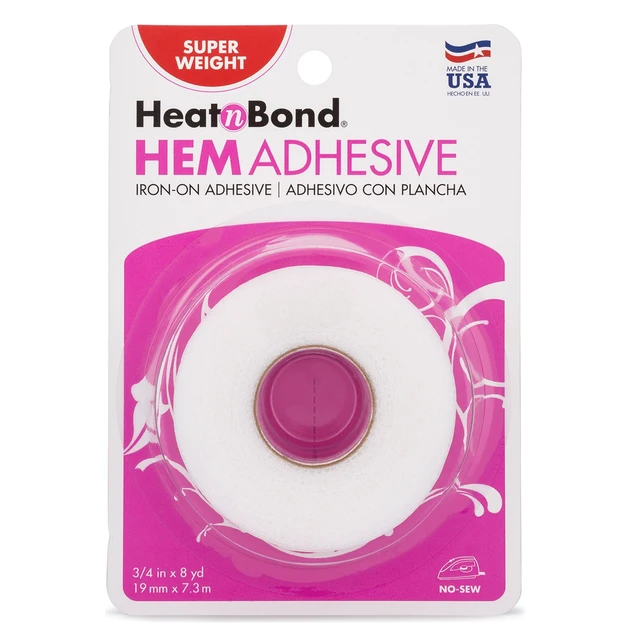 Alt view image 5 of 5 - HeatnBond Hem Iron-On Adhesive, Super Weight, 3/4 Inch x 8 Yards, White (3 Pack)