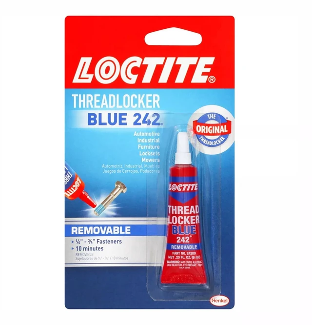 Alt view image 3 of 6 - Loctite Threadlocker Blue 242 Removable Adhesive, 0.2 Fl Oz Tube, Pack of 1