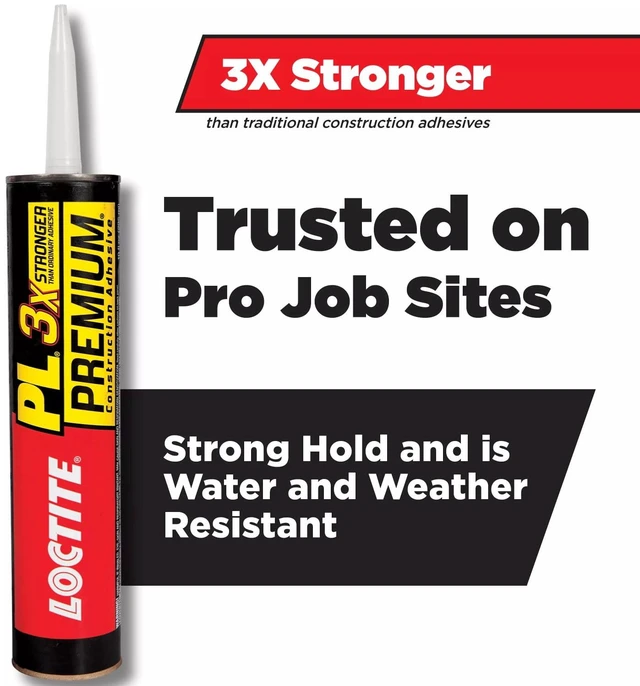 Main image of Loctite PL Premium 3X Polyurethane Construction Adhesive, 10 fl oz, Tan, 1-Pack Cartridge