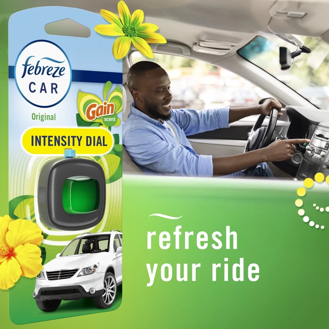 Alt view image 2 of 6 - Febreze Gain Original Car Air Freshener Vent Clip, Odor-Fighting, 3 Count