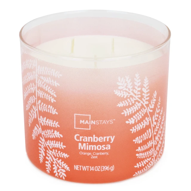 Alt view image 3 of 6 - Mainstays 3-Wick Ombre Wrap Cranberry Mimosa Candle, 14oz