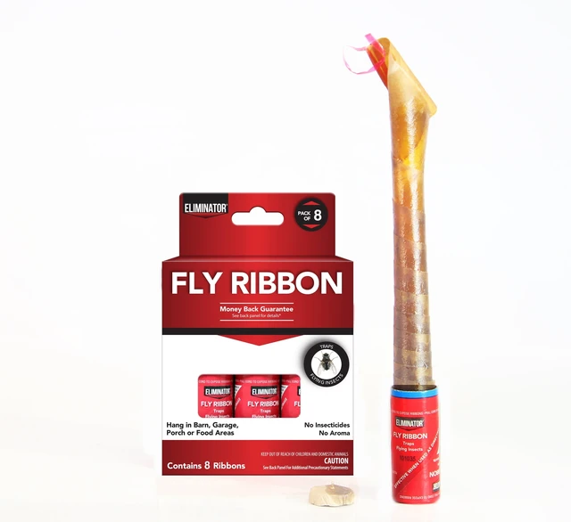 Alt view image 6 of 6 - Eliminator Non-Toxic Fly Ribbon 8-Pack, Sticky Paper Traps for Flying Insects