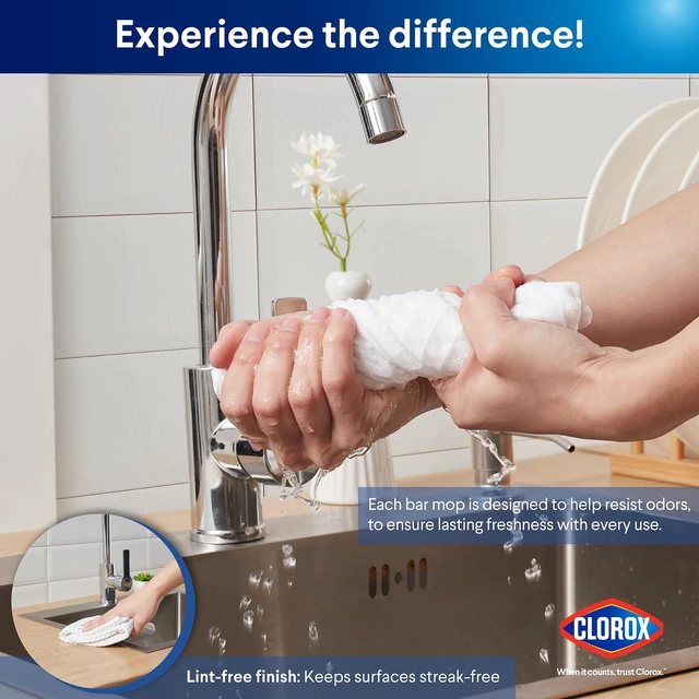 Alt view image 5 of 6 - Clorox 2-Pack Waffle Kitchen Bar Mop, White