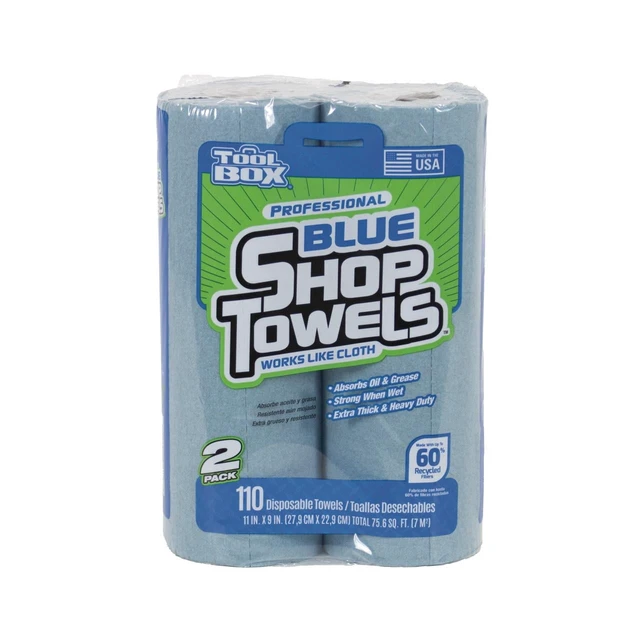 Alt view image 6 of 6 - ToolBox Blue Shop Towel (3 Pack, 2 Rolls per Pack, 55 Sheets per Roll)