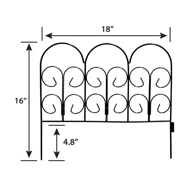 Alt view image 4 of 5 - Expert Gardener Iris Garden Border Edging, Black Powder-Coated Steel, 16in H x 18in W
