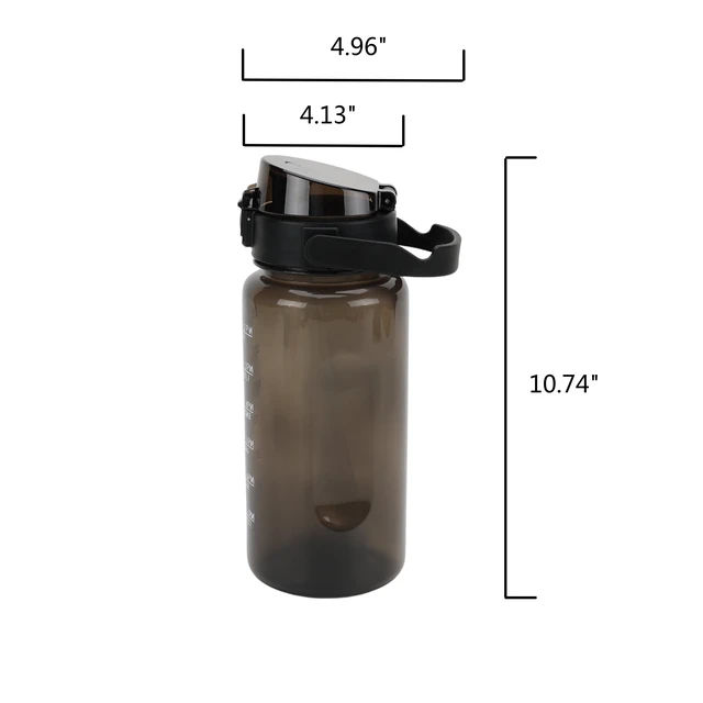 Alt view image 4 of 6 - Mainstays 48 oz Black Polypropylene Water Bottle with Handle and Built-in Phone Holder