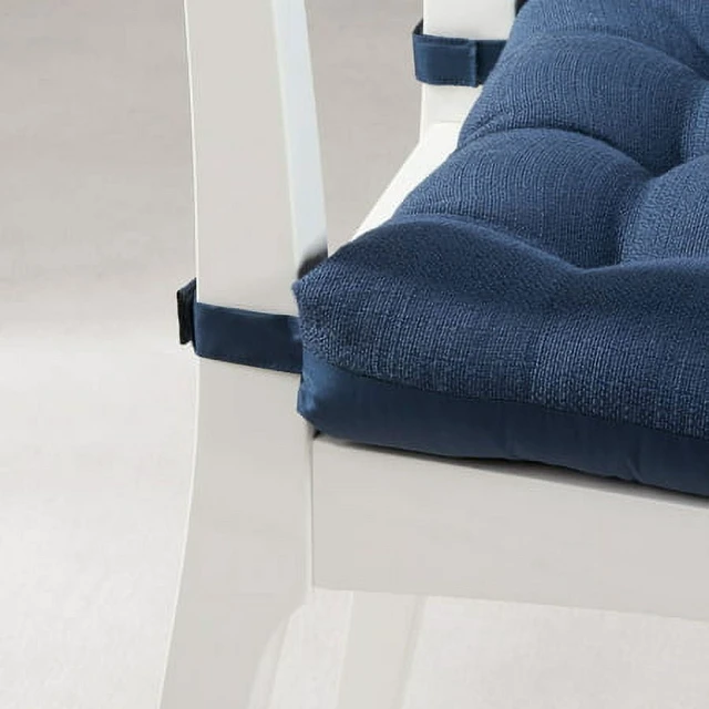 Alt view image 3 of 4 - Mainstays Textured Chair Seat Pad Cushion, Navy, 1-Piece, 15.5 x 16 in