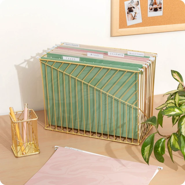 Alt view image 2 of 6 - U Brands Fashion Hanging File Folders, Set of 6, Letter Size, Soft Marble
