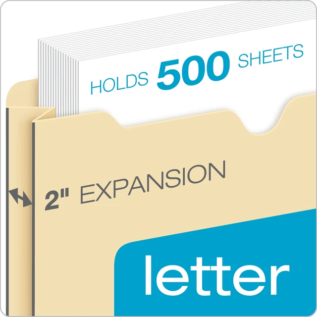 Alt view image 4 of 5 - Pendaflex File Jacket, Letter Size, 2-Inch, 10-Pack, Manila