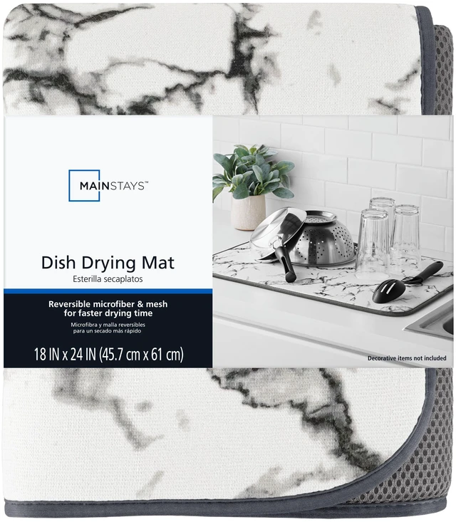 Main image of 18in x 24in Mainstays Microfiber Dish Drying Mat, Marble
