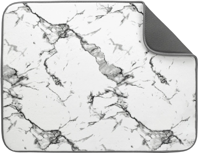 Alt view image 4 of 7 - 18in x 24in Mainstays Microfiber Dish Drying Mat, Marble