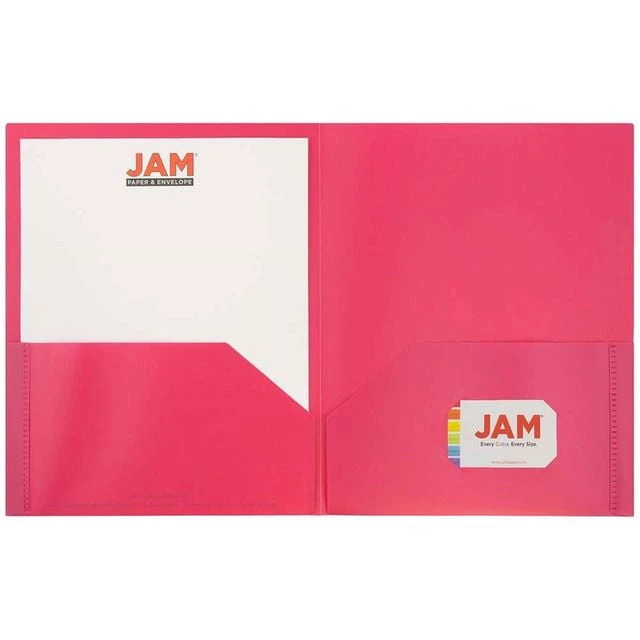 Alt view image 2 of 6 - JAM Paper Plastic 2 Pocket Folders, 6 Pack, Assorted Primary Colors