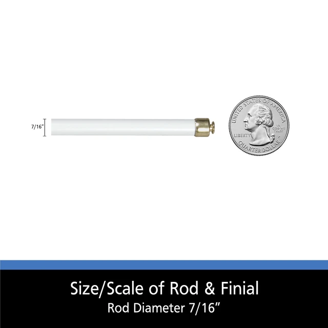 Alt view image 5 of 6 - 2 Pack Mainstays Adjustable Round Sash Curtain Rod, 48-84in, 7/16in Diameter, White Finish
