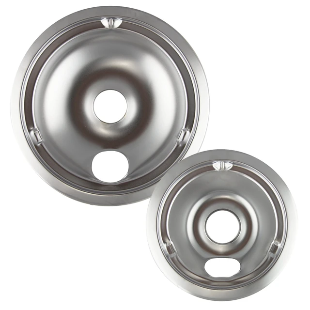 Alt view image 4 of 6 - Range Kleen 179802XCD5 Style C Heavy Duty Chrome Drip Bowls, 2 Piece