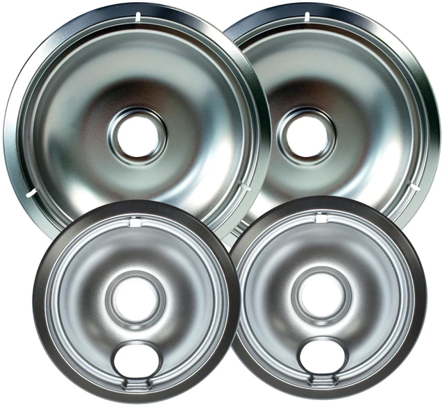 Main image of Mainstays R101C4 Universal Chrome Plated Drip Bowls, 2 Large and 2 Small, Set of 4
