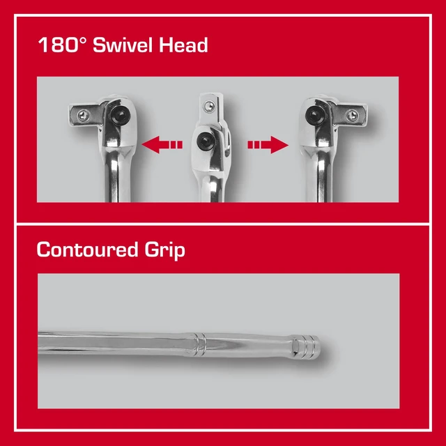 Alt view image 3 of 6 - Hyper Tough 1/2-Inch Drive 22-Inch Breaker Bar with Swivel Head