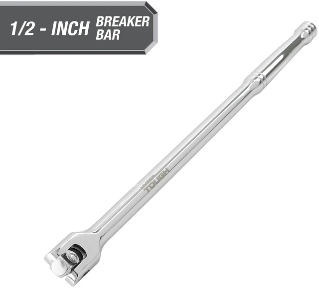 Main image of Hyper Tough 15-Inch 1/2-Inch Rust Resistant Breaker Bar with Rotating Head