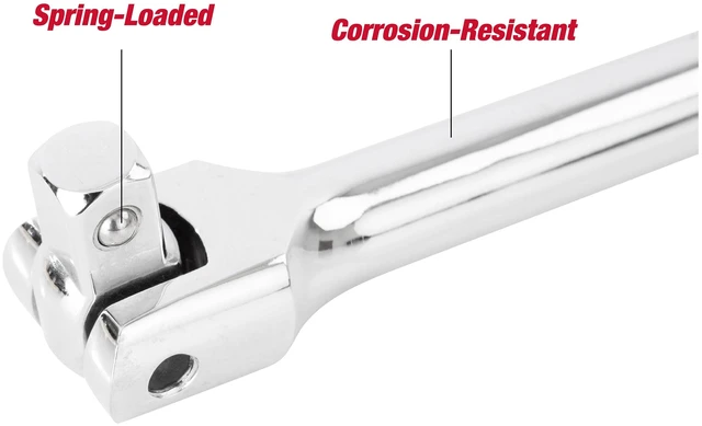 Alt view image 5 of 6 - Hyper Tough 15-Inch 1/2-Inch Rust Resistant Breaker Bar with Rotating Head