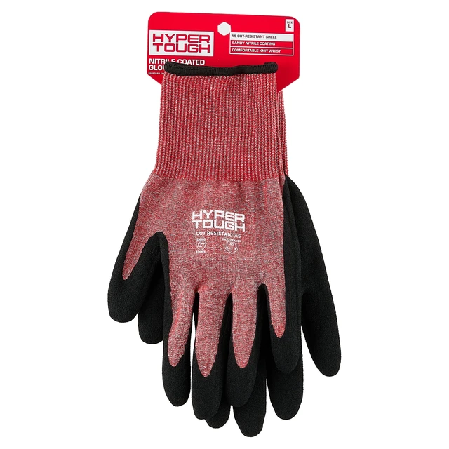 Alt view image 7 of 7 - Hyper Tough Cut-Resistant Nitrile Coated Gloves, L