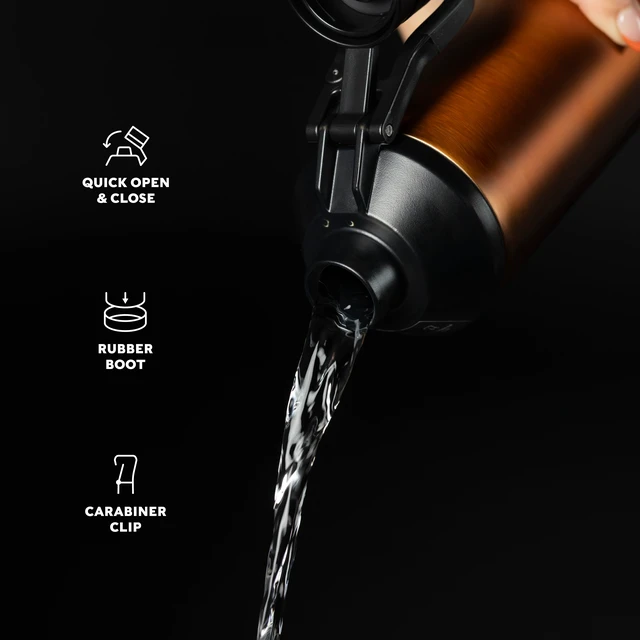 Alt view image 2 of 6 - Swiss Tech Muhelos 24oz Bronze Leak-Proof Double-Wall Water Bottle
