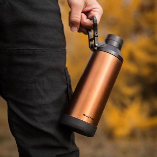 Alt view image 6 of 6 - Swiss Tech Muhelos 24oz Bronze Leak-Proof Double-Wall Water Bottle