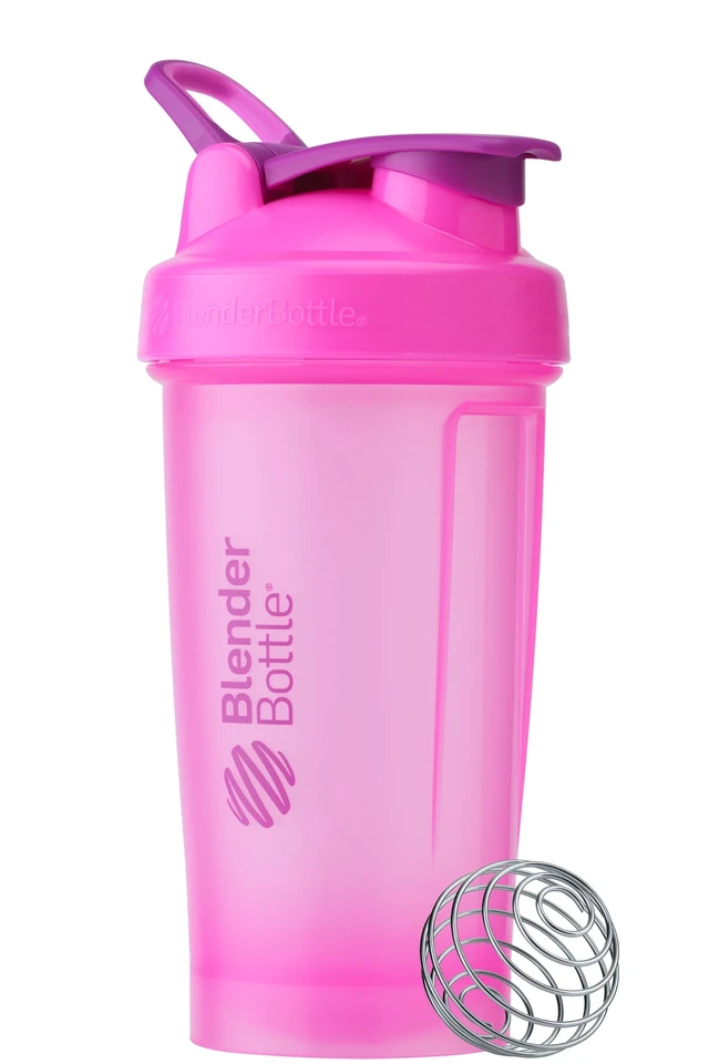 Alt view image 3 of 6 - BlenderBottle Classic 24oz Pink Shaker Cup with Flip-Top and Wide Mouth Lid