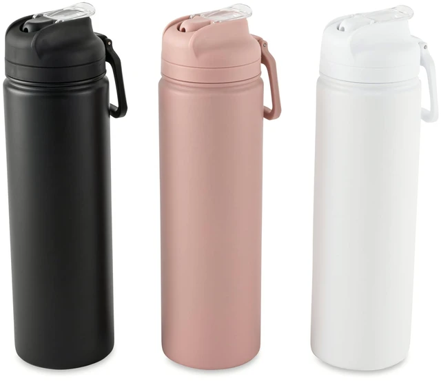 Alt view image 4 of 6 - Mainstays 24oz Stainless Steel Sip Water Bottle, Black