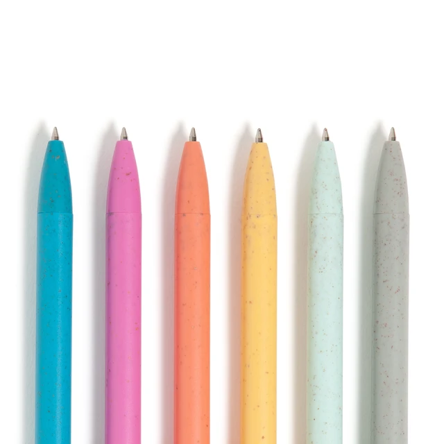Alt view image 4 of 6 - U Brands U-Eco Ballpoint Pens, 6 Count + 6 Ink Pen Refills, Sunset Speckle, Medium 0.7mm Point, Black Ink