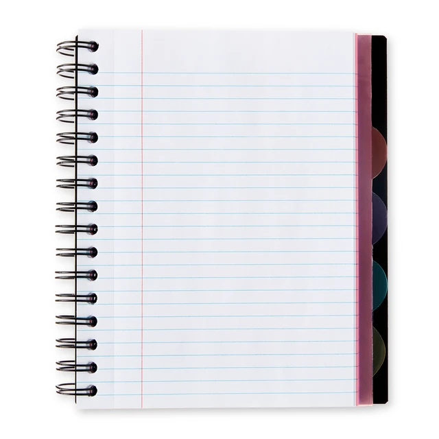 Alt view image 5 of 6 - Pen+Gear College Ruled 5-Subject Poly Notebook, 6"x8.26", 150 Sheets, Black