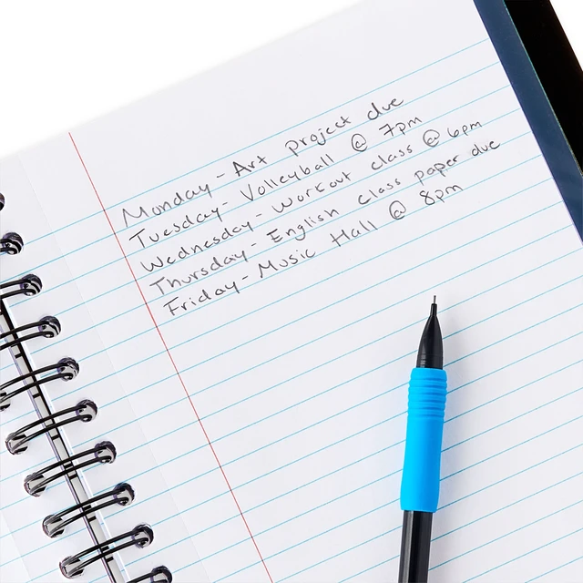 Alt view image 2 of 6 - Pen+Gear College Ruled 5-Subject Poly Notebook, 6"x8.26", 150 Sheets, Black