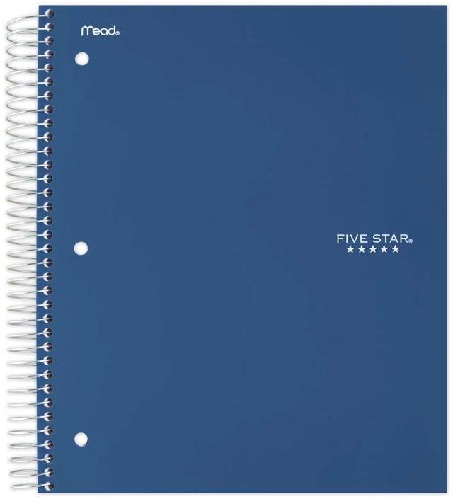 Main image of Five Star Spiral Notebook Plus Study App 5 Subject College Ruled 8.5x11 Sky