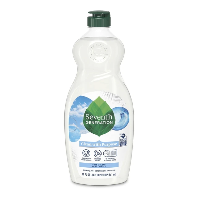 Alt view image 6 of 6 - Seventh Generation Free & Clear Dish Soap, Fragrance Free, 19 fl oz, 2 Pack