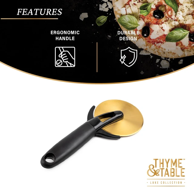 Alt view image 5 of 6 - Thyme & Table Gold Stainless Steel Pizza Wheel