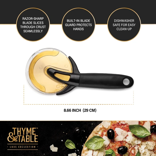 Alt view image 6 of 6 - Thyme & Table Gold Stainless Steel Pizza Wheel