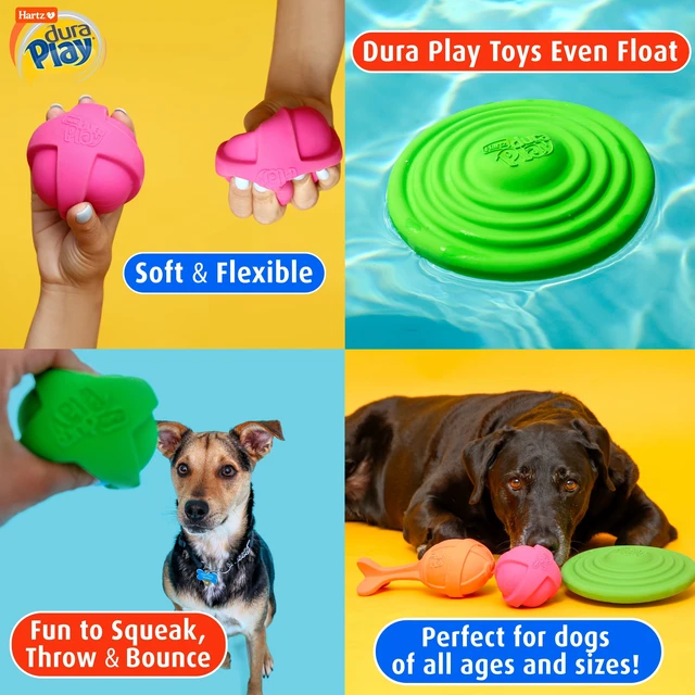Alt view image 3 of 6 - Hartz Dura Play Medium Bone Dog Toy with Squeaker & Bacon Scent, Latex, 3 Pack
