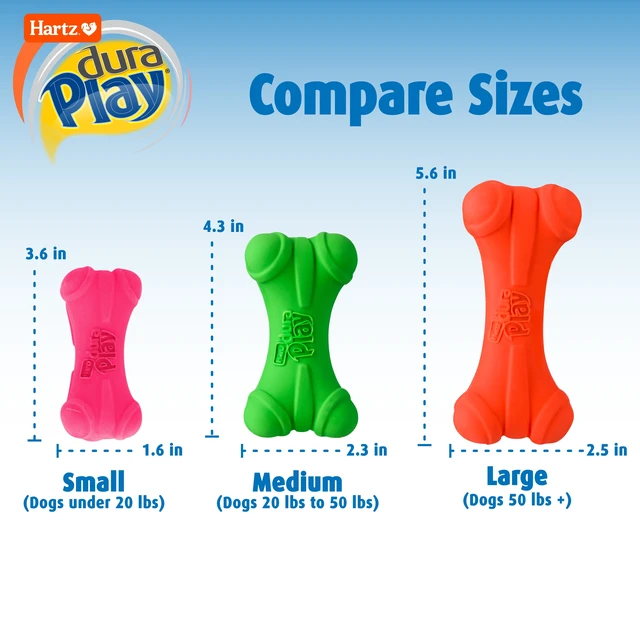 Alt view image 6 of 6 - Hartz Dura Play Medium Bone Dog Toy with Squeaker & Bacon Scent, Latex, 3 Pack