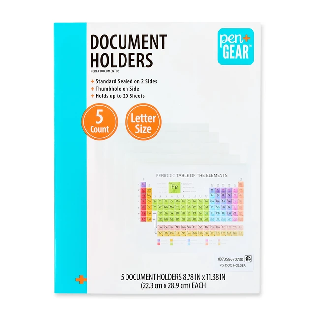 Alt view image 2 of 7 - Pen+Gear Document Holders, Letter Size, Clear, 3 Pack of 5 Count