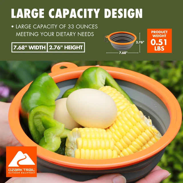Alt view image 2 of 6 - Ozark Trail Collapsible Silicone Bowls, 2-Pack