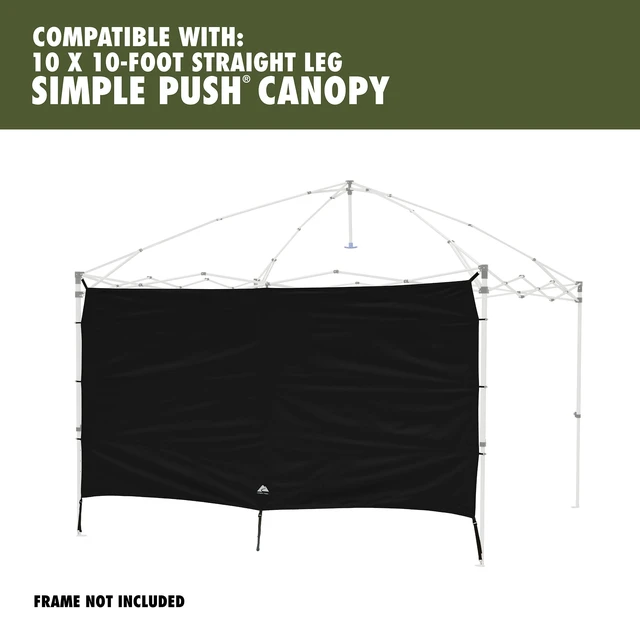 Alt view image 6 of 6 - Ozark Trail Canopy Sun Wall Accessory, 10ft x 10ft, Black