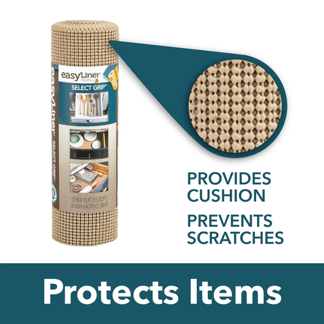 Alt view image 3 of 5 - EasyLiner Select Grip Shelf Liner, 20" x 6' Roll, Taupe