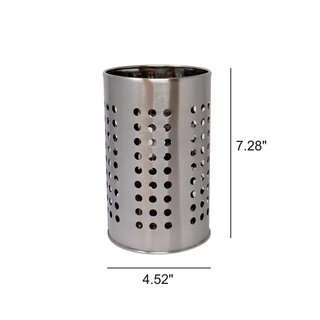 Alt view image 3 of 6 - Mainstays Stainless Steel Utensil Holder for Countertop Storage