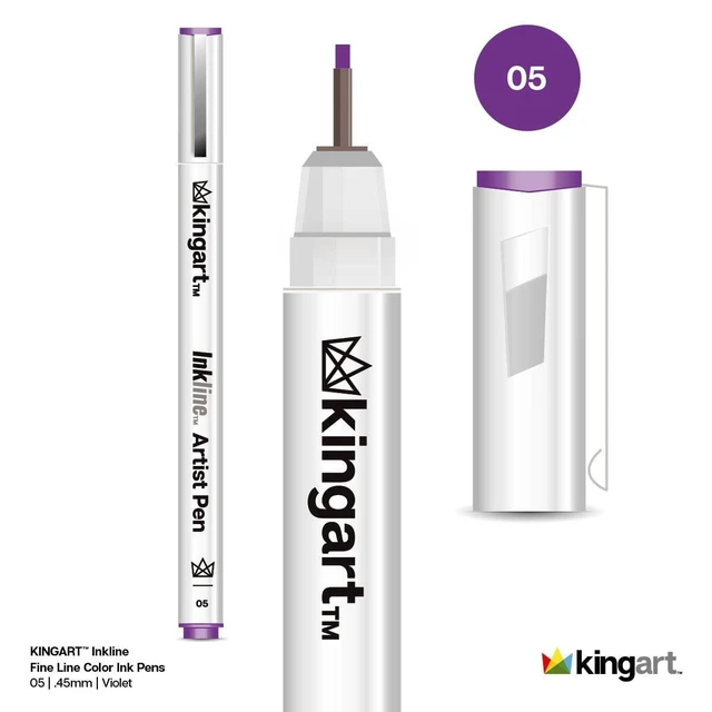 Alt view image 5 of 6 - KINGART Inkline Fine Line Art Pens Set - 8 Colors Japanese Ink Drawing Markers