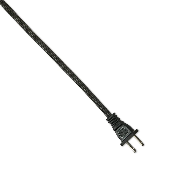 Alt view image 5 of 6 - Hyper Tough 10ft Indoor Extension Cord, 3 Outlets, 2 Prong, Braided, Black
