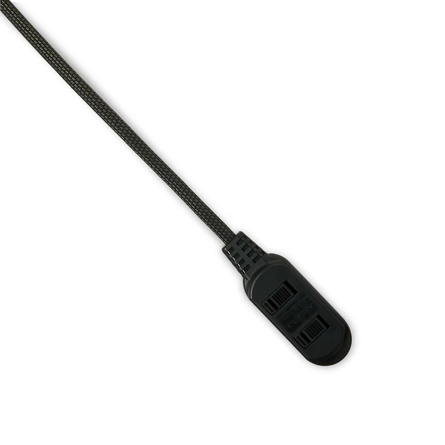 Alt view image 2 of 6 - Hyper Tough 10ft Indoor Extension Cord, 3 Outlets, 2 Prong, Braided, Black
