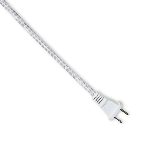 Alt view image 2 of 6 - Hyper Tough 10ft 3-Outlet White Braided Extension Cord, 2-Prong, Indoor