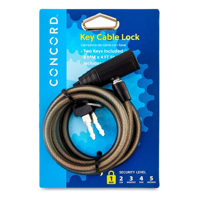 Alt view image 4 of 6 - Concord 8mm Key Cable Bicycle Lock