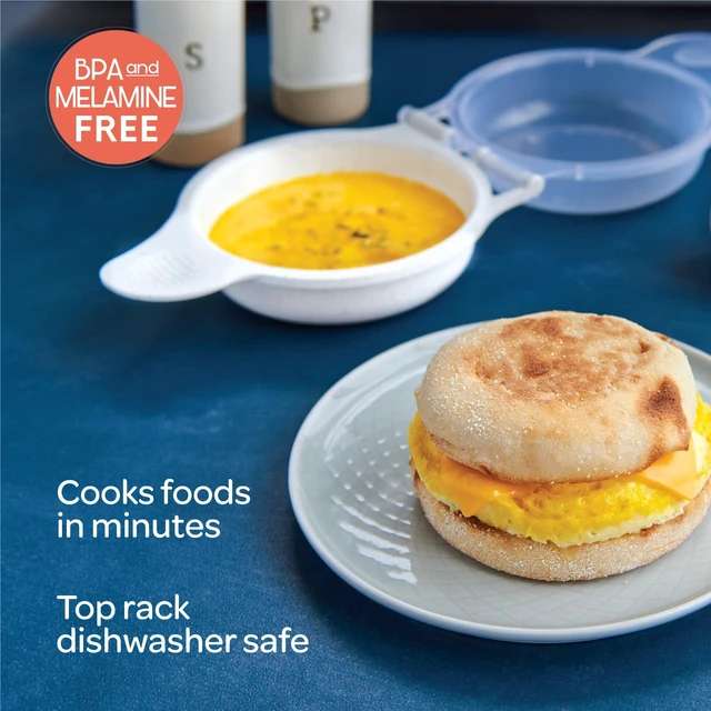Alt view image 6 of 6 - Nordic Ware Microwave Eggs 'N Muffin Pan, White, 4.1" x 4.1"